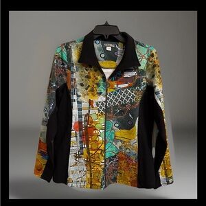 Dolcezza Art Simply Zip Jacket Women’s M Abstract Print Style 70736